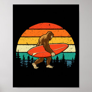 Poster Surfista Pé Grande - Prancha de Surf Retro Surfand
