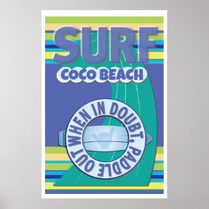 Poster Surfista - quando em dúvida, remar para fora