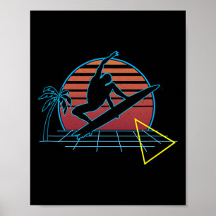 Poster Surfista Retro Vintage Estilo Anos 80