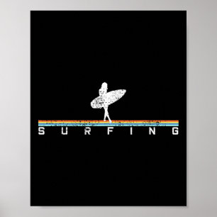Poster Surfista Surf Prancha Estilo Vintage Retro