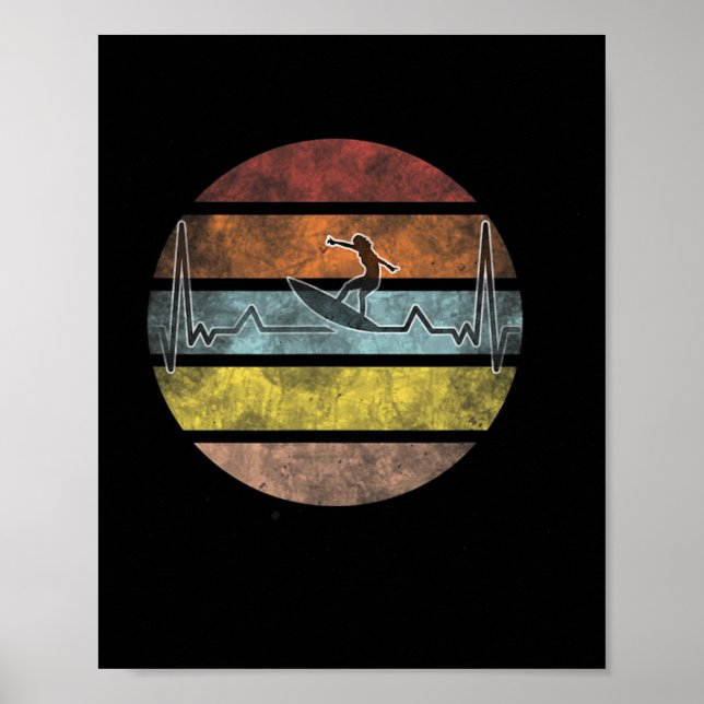 Poster Surfista Surfando Onda Asa Foiling Surfe Surfando  (Frente)