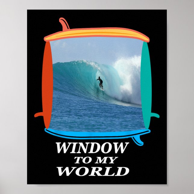 Poster Surfista, Surfando, Ondas, Oceano, Prancha de Surf (Frente)