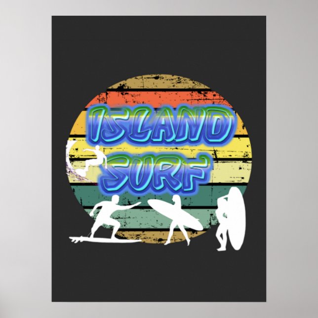 Poster Surfistas da Ilha Vintage (Frente)