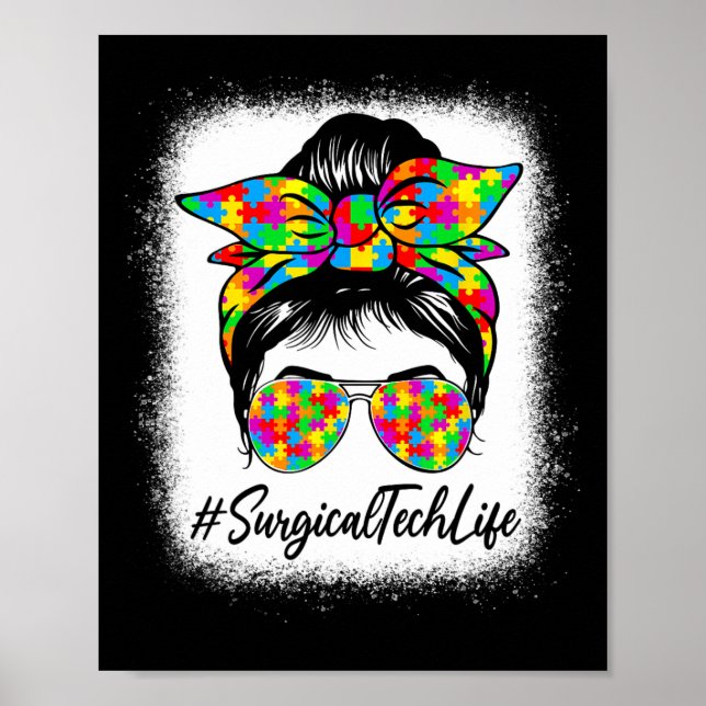 Poster Surgical Tech Mensageiro Mulheres Apoiando Autismo (Frente)