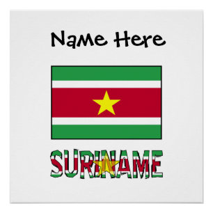 Pôster Suriname Bandeira Surinamesa Personalizada