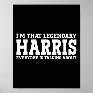 Poster Surname Funny Team Family Sobrenome Harris