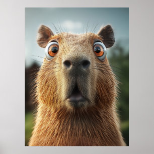 Poster Surpresa com Capybara Close-up