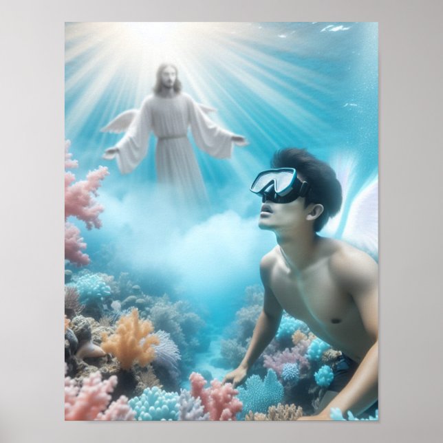 Poster Surpresa de mergulhador (Frente)