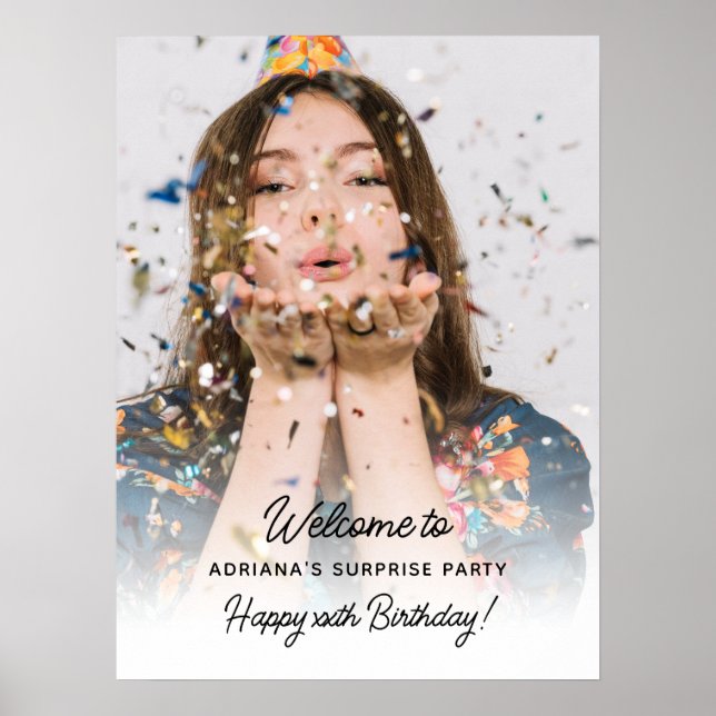 Poster Surprise Birthday Party Photo Fun Welcome  (Frente)