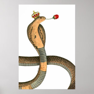 Poster Surreal Coroa da cobra do rei Cabeça Aumentação