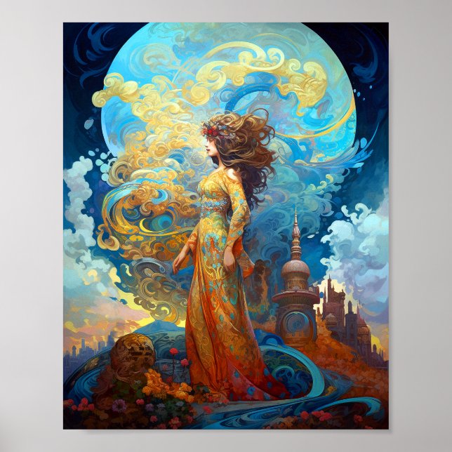 Poster Surreal Deusa Rainha Fantasia Art (Frente)