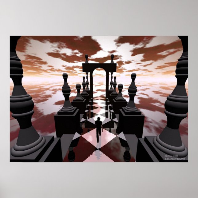Poster Surreal Dourado (Frente)