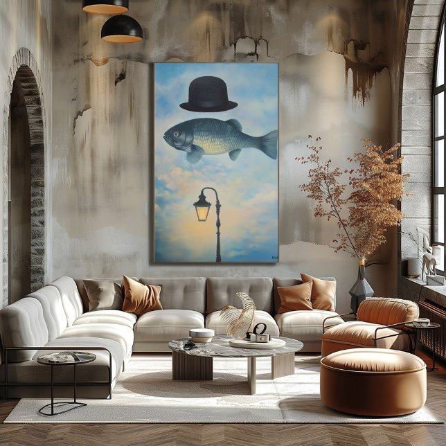 Poster Surreal Dreamscape Fish com Bowler Hat (Criador carregado)