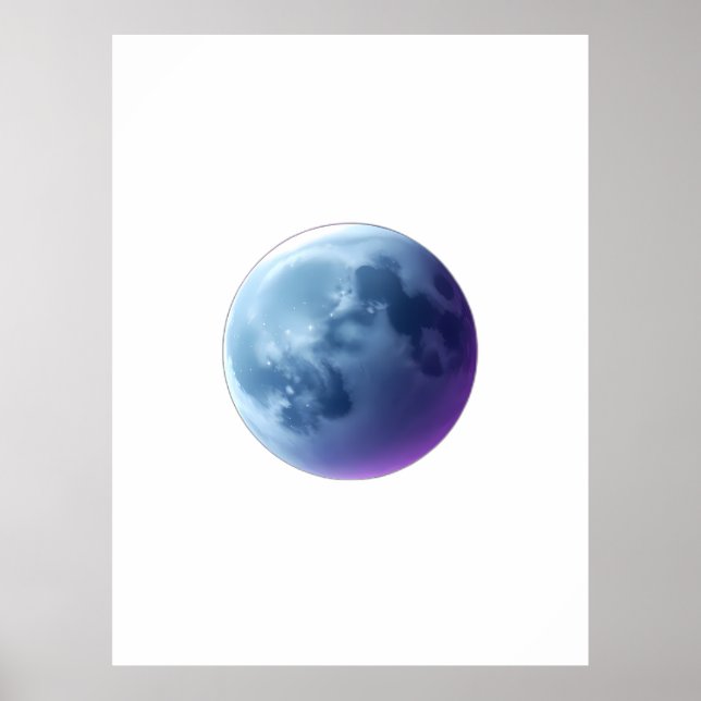 Poster Surreal Full Moon with Colorful Cloud Patterns (Frente)