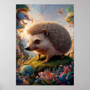 Poster Surreal Hedgehog Safari