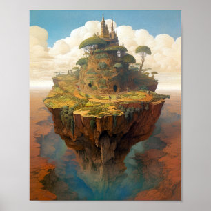 Poster Surreal Island Landscape Fantasy Art