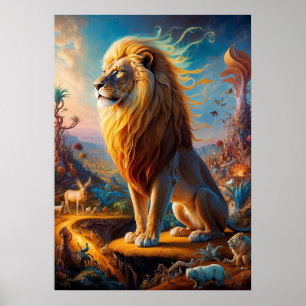 Poster Surreal Lion Safari