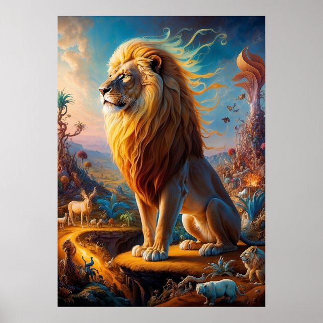 Poster Surreal Lion Safari (Frente)
