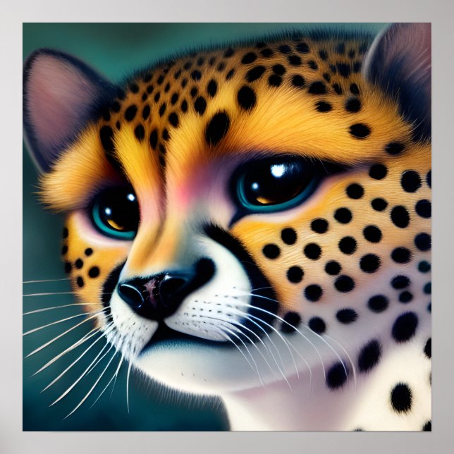 Poster Surreal Pop Sad Cheetah (Frente)