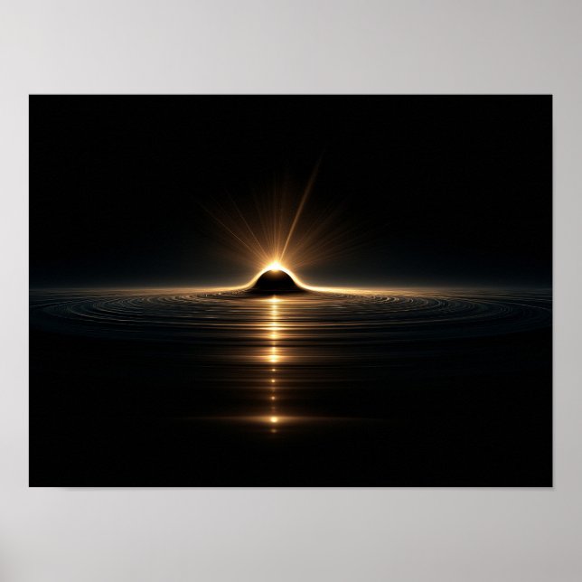 Poster Surreal Silhouette Falling into Colorful Cosmic Vo (Frente)