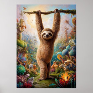Poster Surreal Sloth Safari