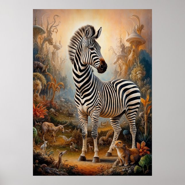Poster Surreal Zebra Safari (Frente)