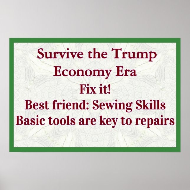 Poster Survive Trump Economy Fix It (Frente)