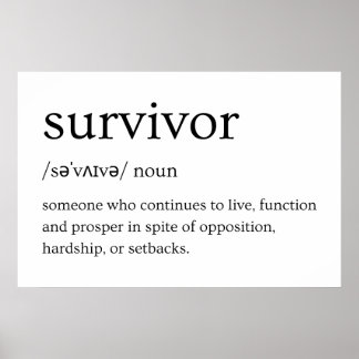 Poster Survivor Dictionary Definition