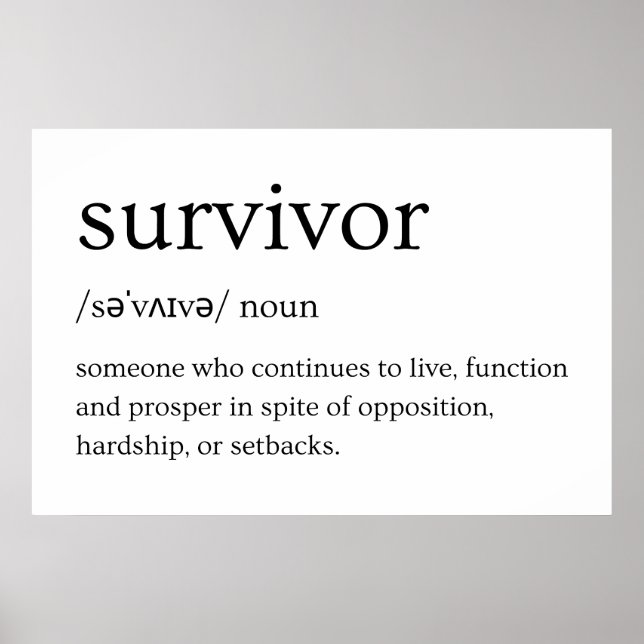 Poster Survivor Dictionary Definition (Frente)