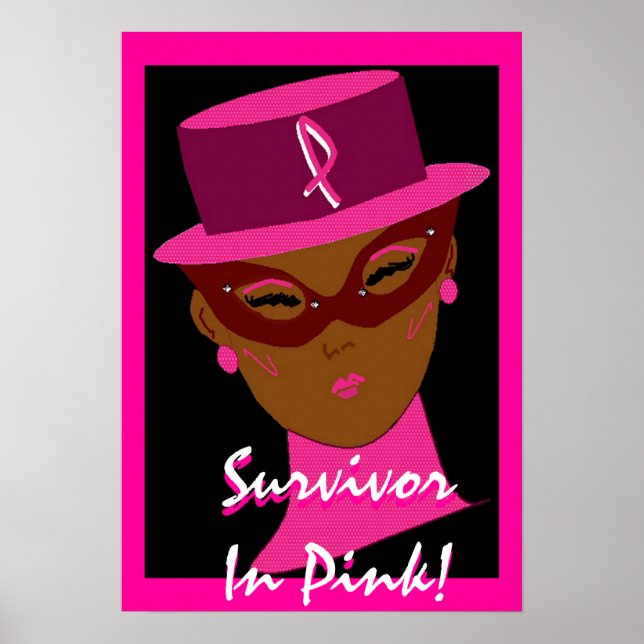 poster "Survivor In Pink" - Personalizável (Frente)