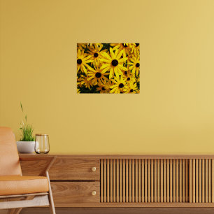 Pôster Susans Florais Olho Preto Amarelo