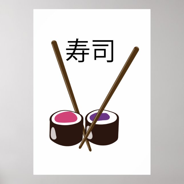 Poster Sushi Chopsticks Japoneses (Frente)