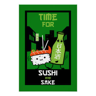 Pôster Sushi E Sake Foodies