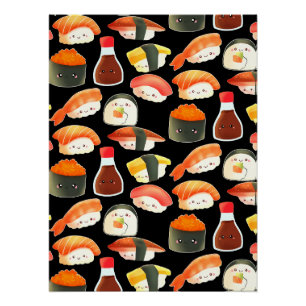 Pôster Sushi Fofo