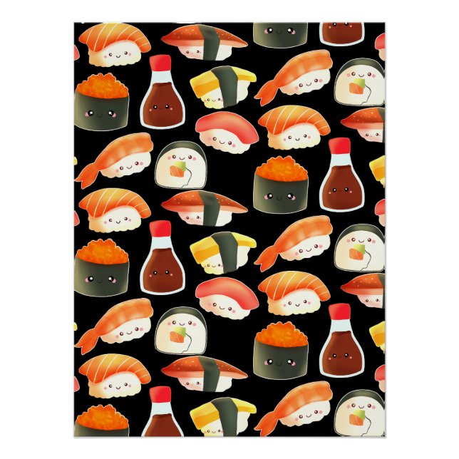 Pôster Sushi Fofo (Frente)