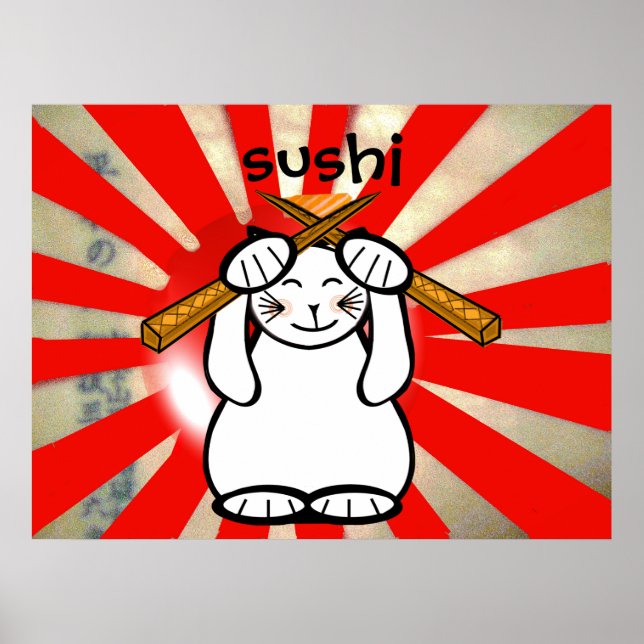 Pôster Sushi Maneki Neko (Frente)