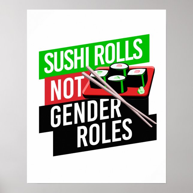 Poster Sushi não cumpre papéis de gênero (Frente)