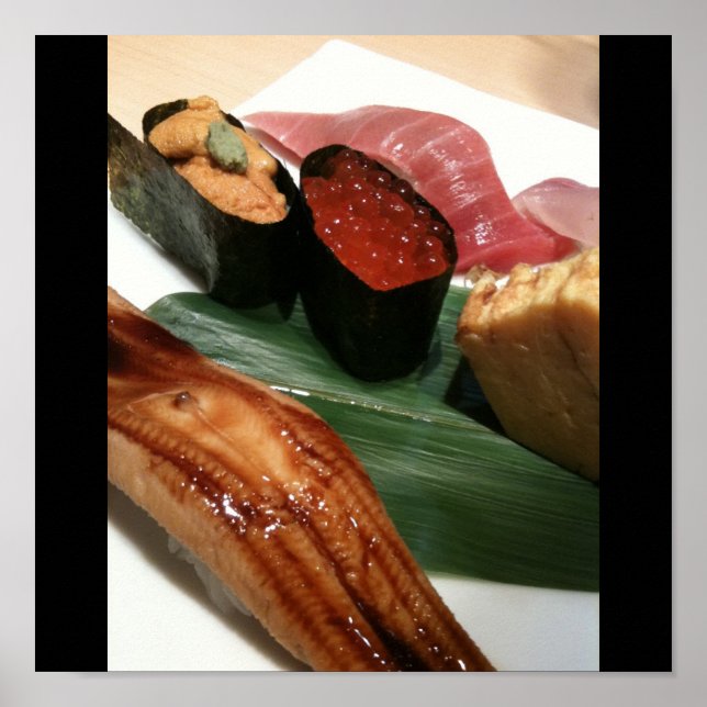 Poster Sushi no Japão, cozinha japonesa (Frente)