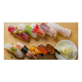 Pôster Sushi Spiral – Artistic Presentation of Nigiri Sus