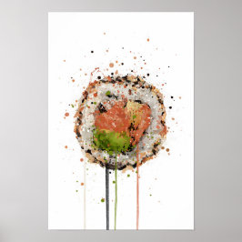 Poster Sushi Uramaki de Salmão