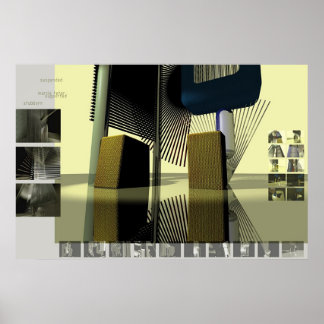 Pôster suspenso vs. suporte