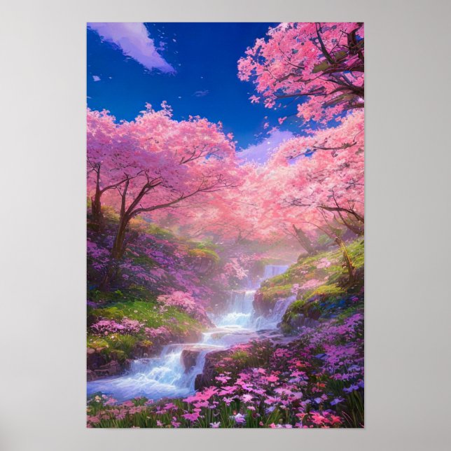 Poster Suspiros em cascata da natureza (Frente)