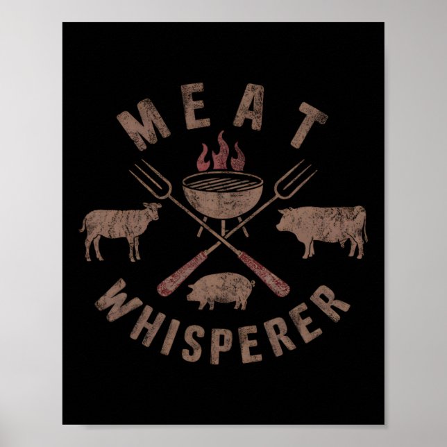 Poster Sussurrador de Carne Defumadores de Churrasco Cozi (Frente)