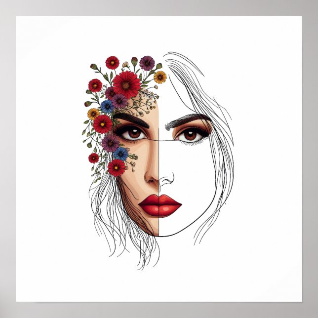 Poster Sussurros da Natureza - Beleza Feminina em Bloom (Frente)