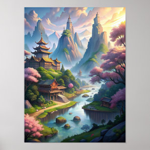 Poster Sussurros da Serenidade: Paisagem Chinesa Antiga