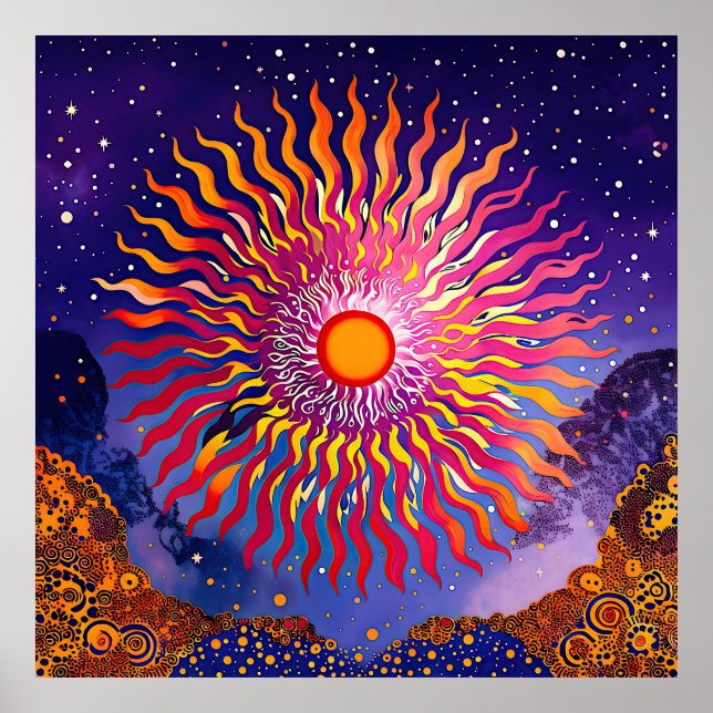 Poster "Sussurros Solares no Céu" O Sol (Frente)