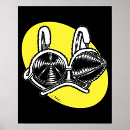 Poster Sutiã Bullet com acabamento Vana DeVinyl™/Fun-Fur