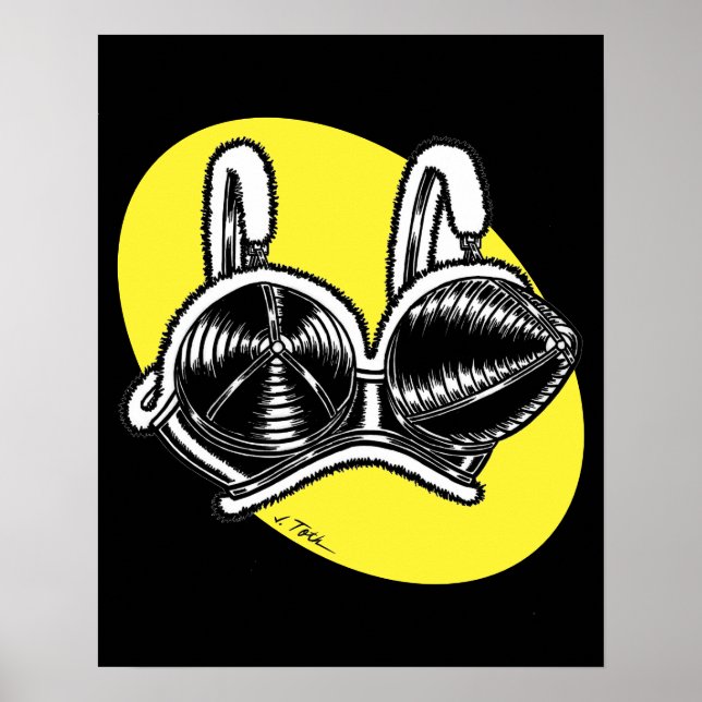 Poster Sutiã Bullet com acabamento Vana DeVinyl™/Fun-Fur (Frente)