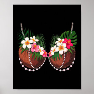 Poster Sutiã de Coco de Verão Engraçado Fantasia de Hallo