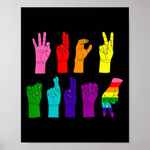 Poster Sutil Idioma de Sinal Anti-Trump Lgbtq+ Resist